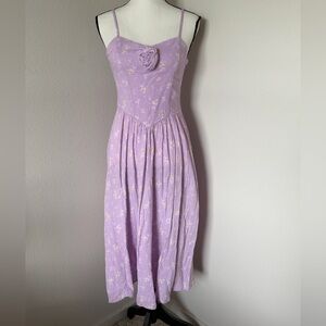 Tinseltown Lavender Floral Midi Dress